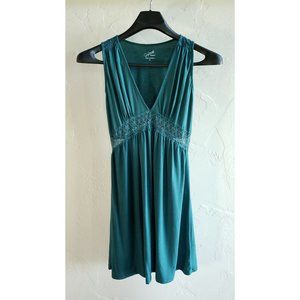 Jaclyn Smith Teal Knee-Length Sleeveless Nightgown